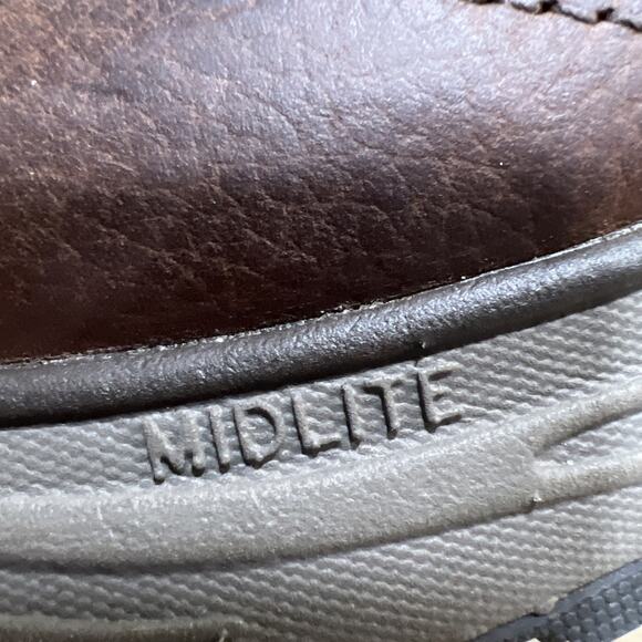 Eddie Bauer Midlite Lodge Boots Brown Leather Fleece Lined Winter Womens Size 8 - Picture 12 of 12